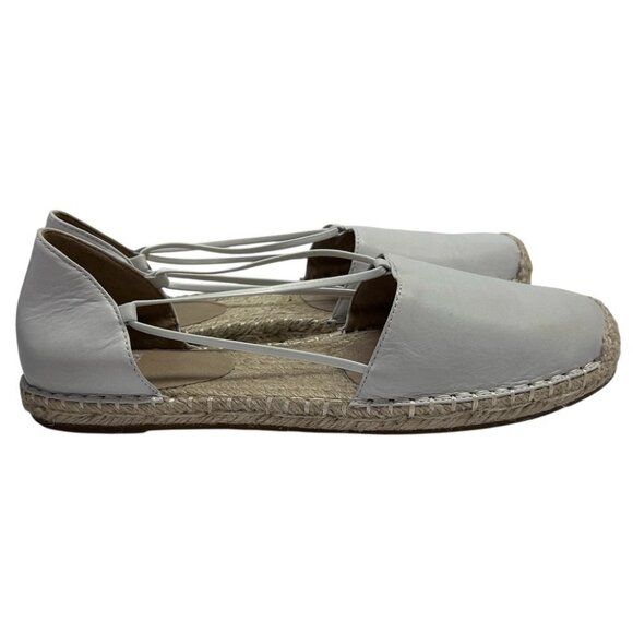 Eileen Fisher Washed White Leather Espadrilles Flats Shoes SIZE 9 BRAND NEW - Picture 2 of 9